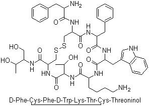 Συνήθεια οξικού άλατος πεπτιδίων API Octreotide που κατασκευάζει το CAS Νο 83150-76-9